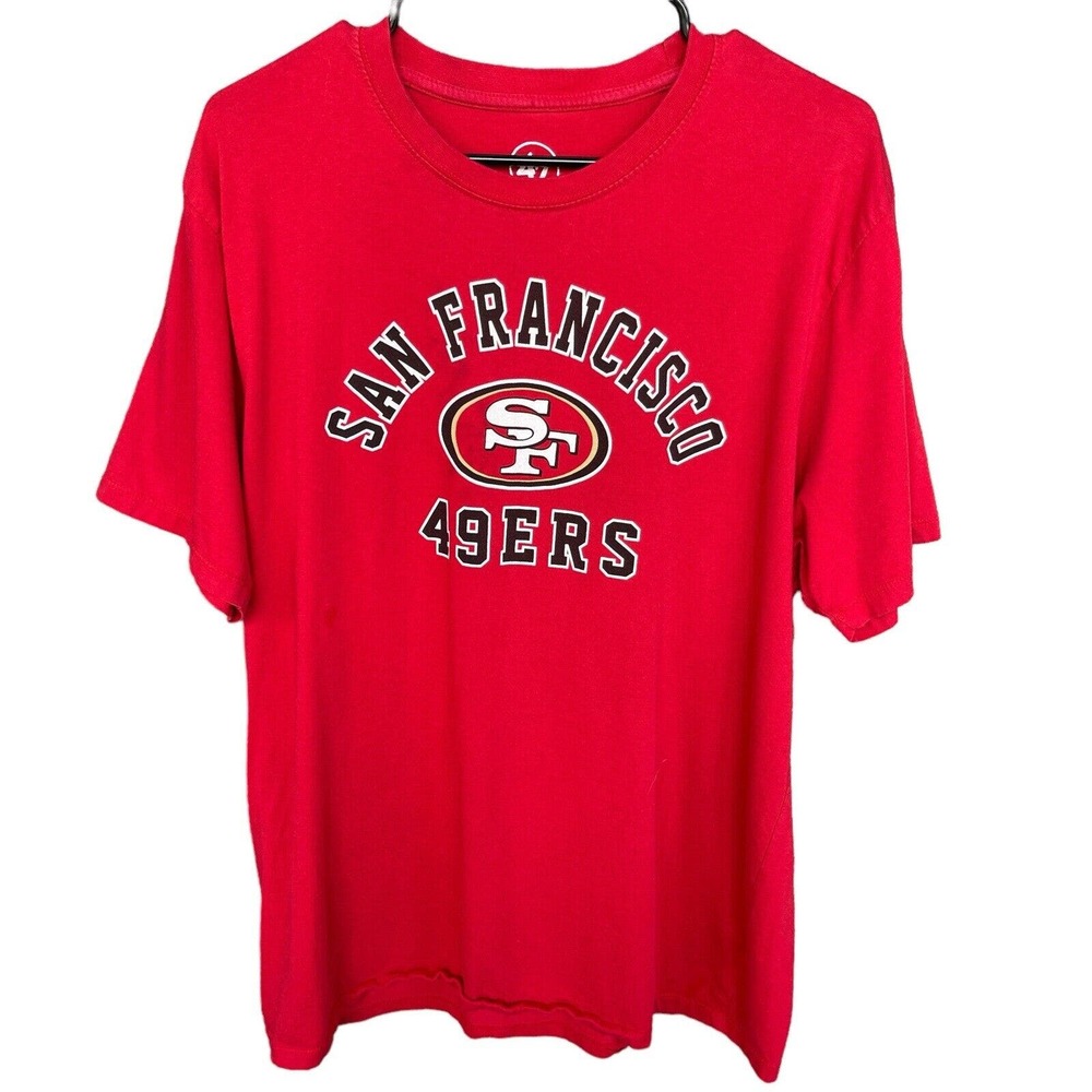 47 San Francisco 49ers Shirt Adult Extra Large XL Red NFL Football‎ Short Sleeve